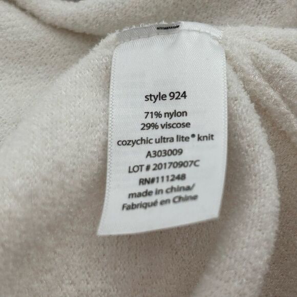 Barefoot Dreams creamy white cozychic open cardigan size large/xlarge - Picture 6 of 6